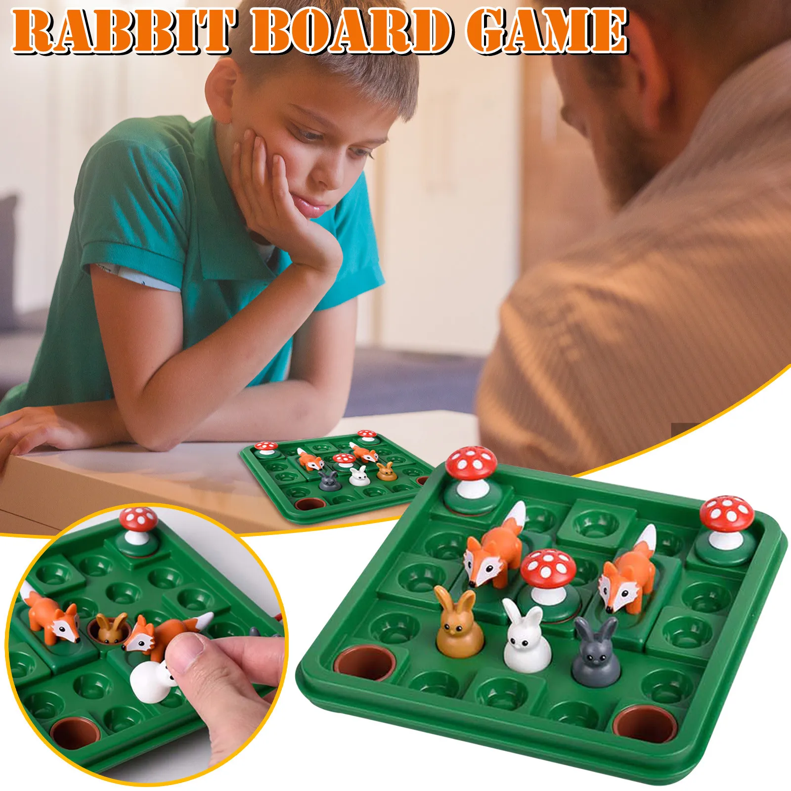

Rabbit board game Bunny Bounce Game Chess Children Number Puzzle Board Thinking Training Toy Drinking Prop KTV Pub Bar Party