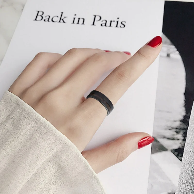 8 мм черные кольца из нержавеющей стали инкрустация Гавайская КоА дерево и