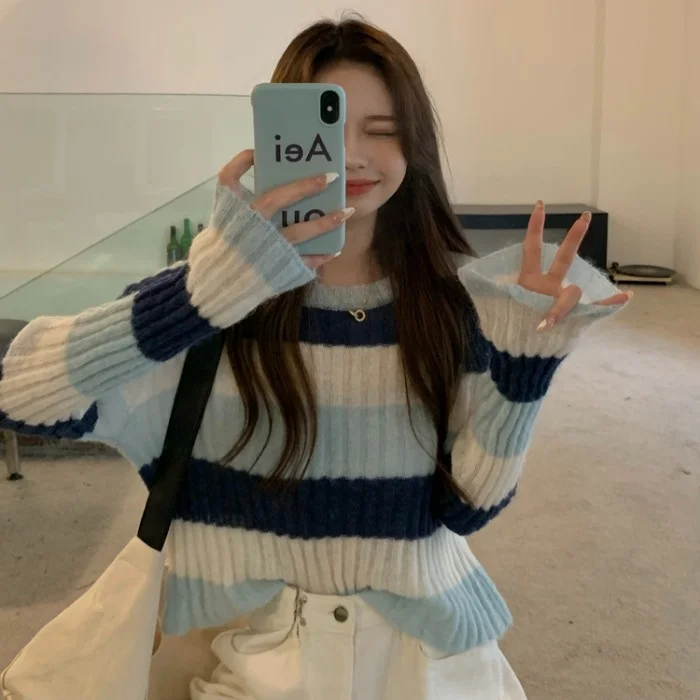 

Осень 2021, зимний свитер, женские топы, вязаный пуловер, женская мягкая теплая толстая верхняя одежда