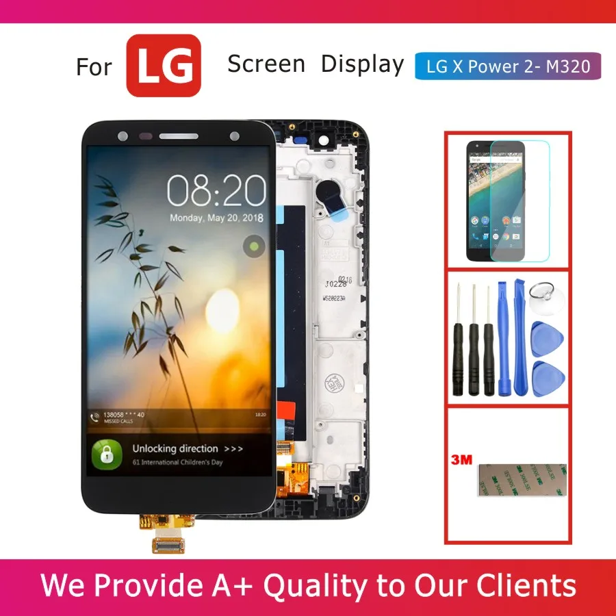 Протестированный ЖК дисплей 5 дюйма для LG X Power 2 M320 X500 K10 мощности с фоторамкой