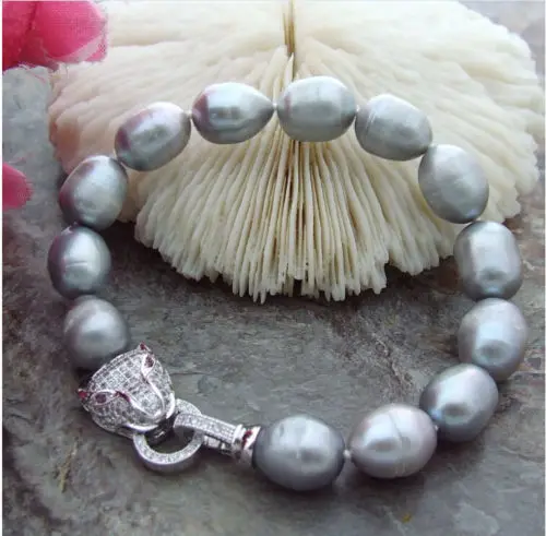 

natura 10-11mm south sea grey baroque pearl bracelet 7.5-8 inch