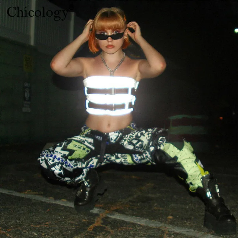 Кикология пряжки флэш Светоотражающая отражающий ремень уличная одежда boob туба