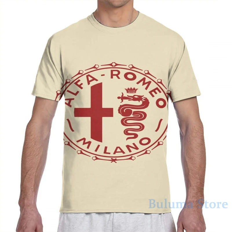 Мужская/женская футболка Alfa Romeo classic (красная) модная со сплошным принтом для