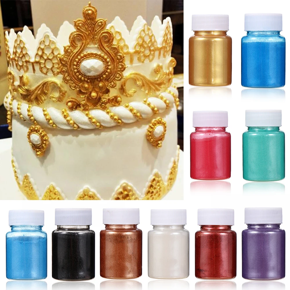 

5/15g Edible Gold Powder for Decoration Mousse Cake Fondant Macaron Chocolate Flash Glitter Powder Baking Silver Pearl Dust