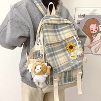 kawaii nylon women backpack fashion waterproof rucksack for teen girls school bag cute student bookbag travel mochila 50