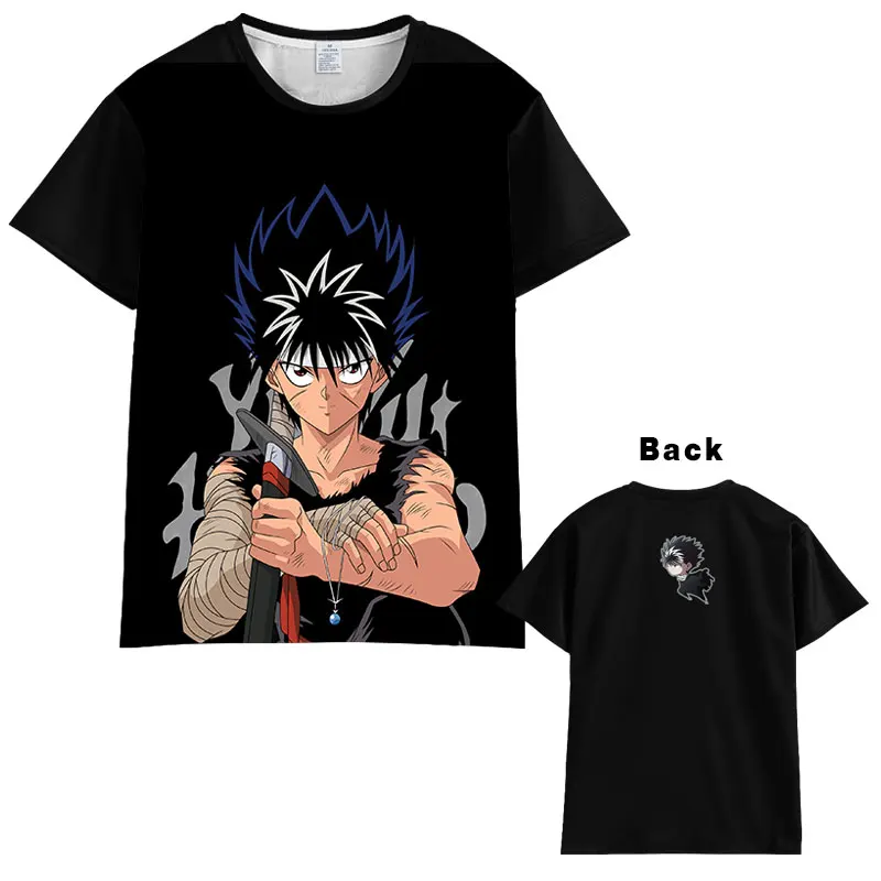 04 Японское аниме YuYu Hakusho Футболка мужская женская с коротким рукавом летнее платье мультфильм yu hakusho топы унисекс Harajuku футболка - Цвет: 04