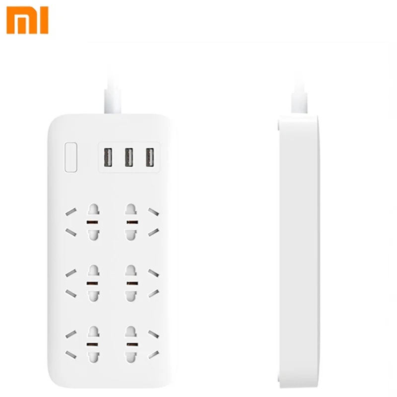Оригинальная розетка Xiaomi Mijia 3 USB порта быстрая зарядка 2 1 А 6 портов удлинитель