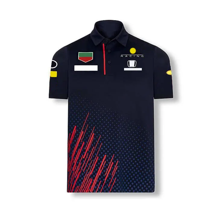 Футболка для мотоспорта F1 гоночная команда отворот поло с коротким рукавом