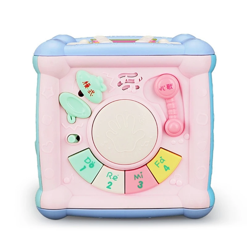 

Multifunctional Baby Early Education Tambourine toy Seven-sided Puzzle Music Box X5XE