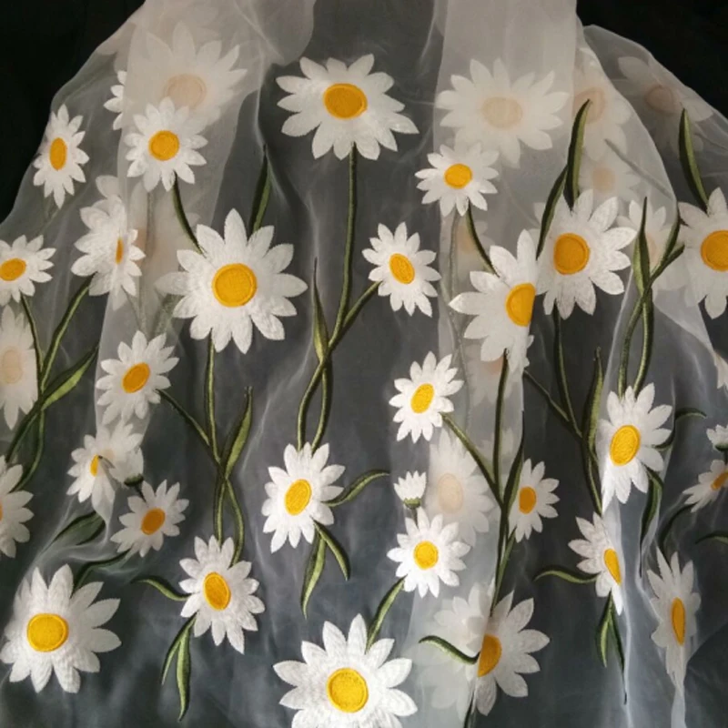 Вышитая Ромашка для позиционирования органзы цветочное свадебное платье ручной