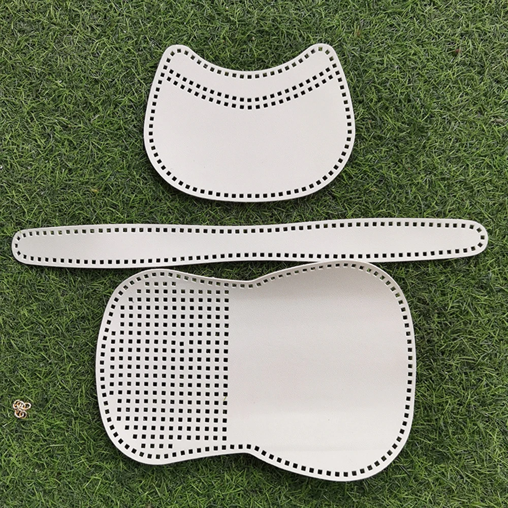 

3PCS/Set Woven Bag Mesh Handmade Saddle Bag Parts PU Leather DIY Women Girls Shoulder Crossbody Hangbang Bag Accessories