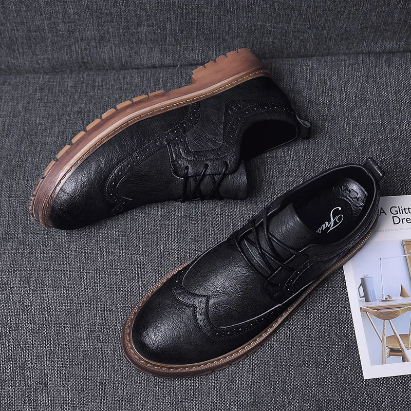 2018 новые осенние мужские ботинки Martens повседневная обувь с перфорацией типа