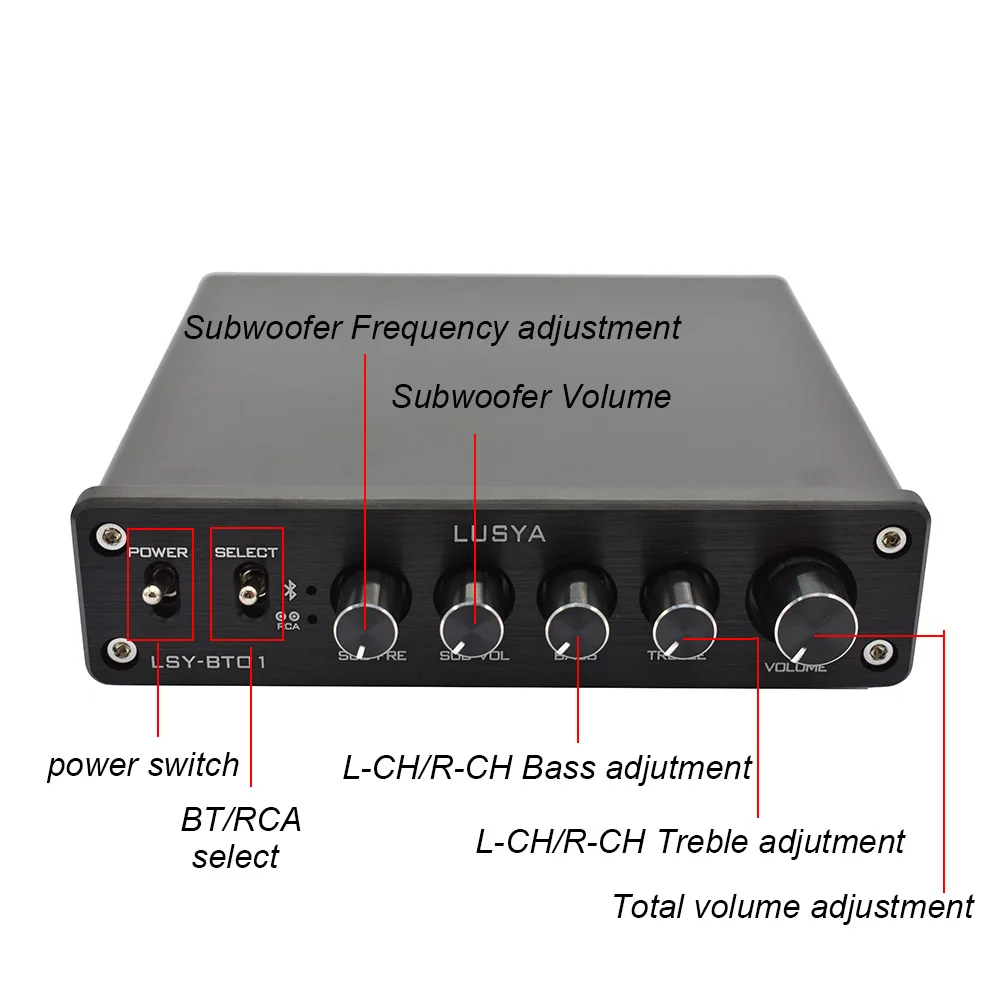 Усилитель Bluetooth Lusya QCC3003 5 0 TPA3116 сабвуфер Hi Fi 2 1 канала цифровые аудио усилители 50 Вт