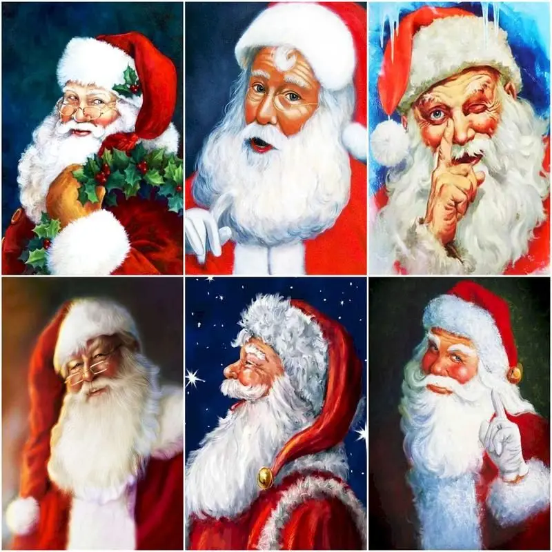 

CHENISTORY Paint By Number Santa Claus Drawing On Canvas Hand Painted Paintings Diy Christmas Portrait Kits Home Decor Gift