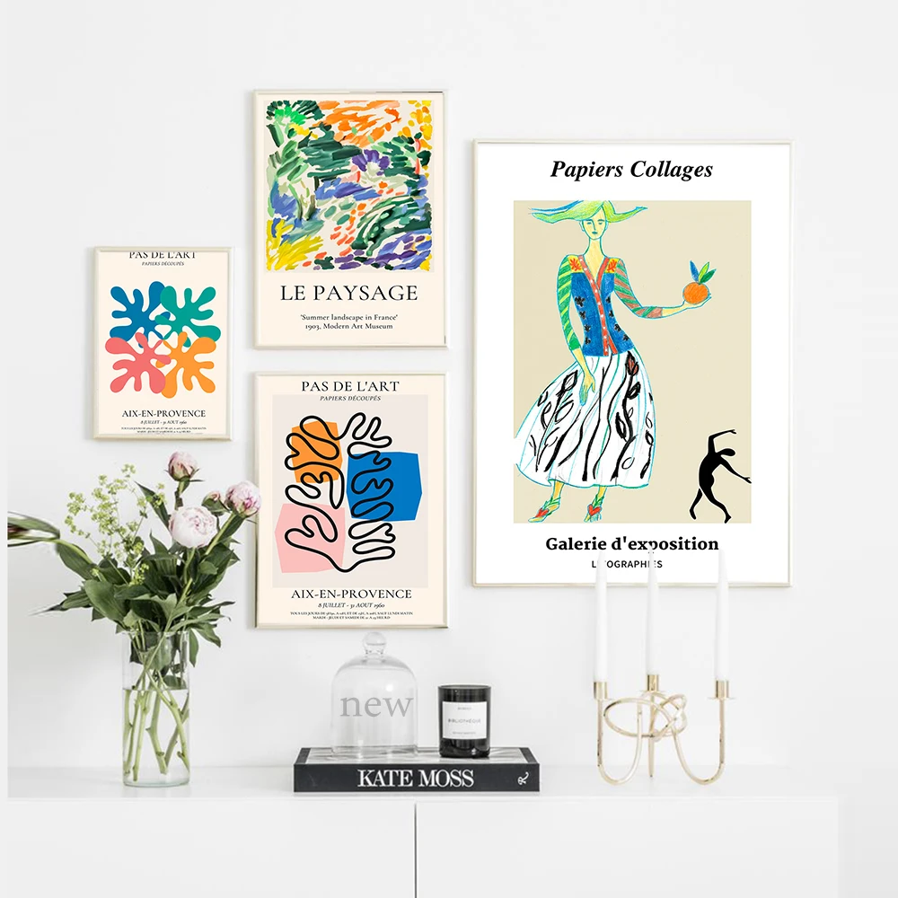 

Matisse Pas De L’art Posters And Prints Abstract Leaves Flower Wall Art Canvas Painting Collages Pictures For Living Room Decor
