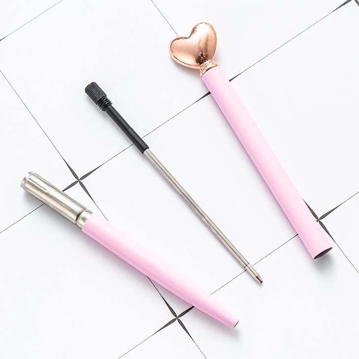 

1PC Peach Heart Metal Material Ball point pen Creative Novelty Writing Accessories Office Supplies(ss-630)