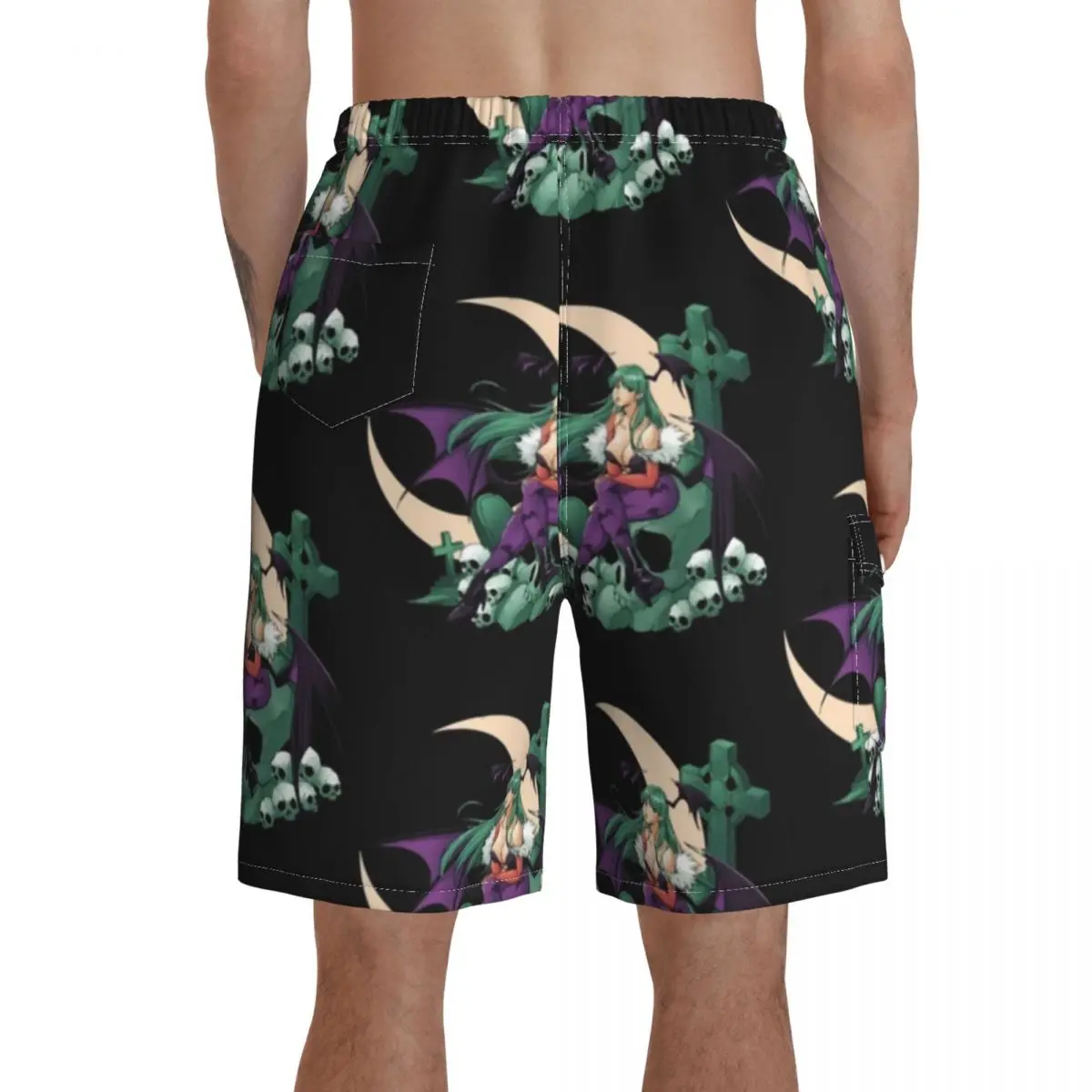 

Darkstalkers Board Shorts Men Bathing Swimming Trunks Polyester Funny Swim Trunks