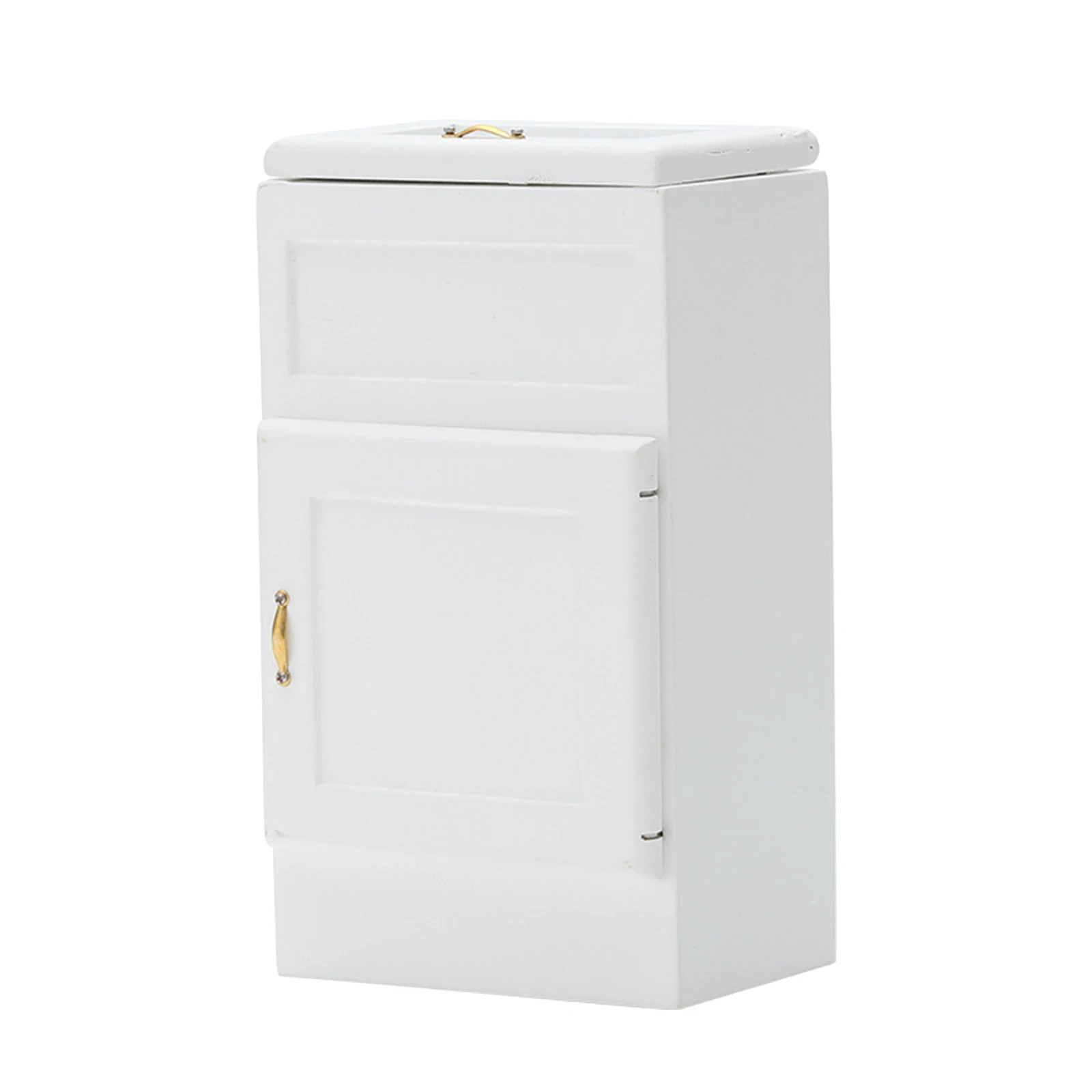 

1/12 Doll House Miniature Refrigerator Fridge Freezer Cabinet Wood Furniture
