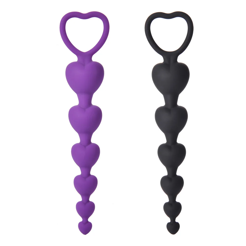 Силиконовые в форме сердца анальные бусины Анальная пробка хвост Buttplug