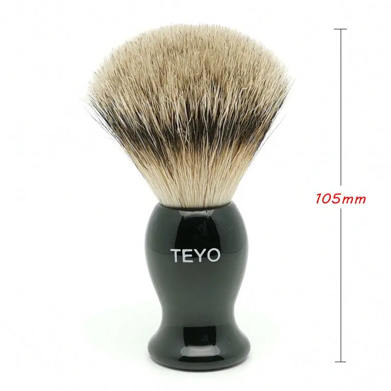 Бритвенная щетка TEYO Silvertip из барсука с полимерной ручкой идеально подходит для