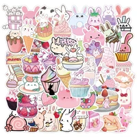 103050pcs pink dessert rabbit cartoon graffiti sticker pvc cute suitcase skateboard car body sticker wholesale
