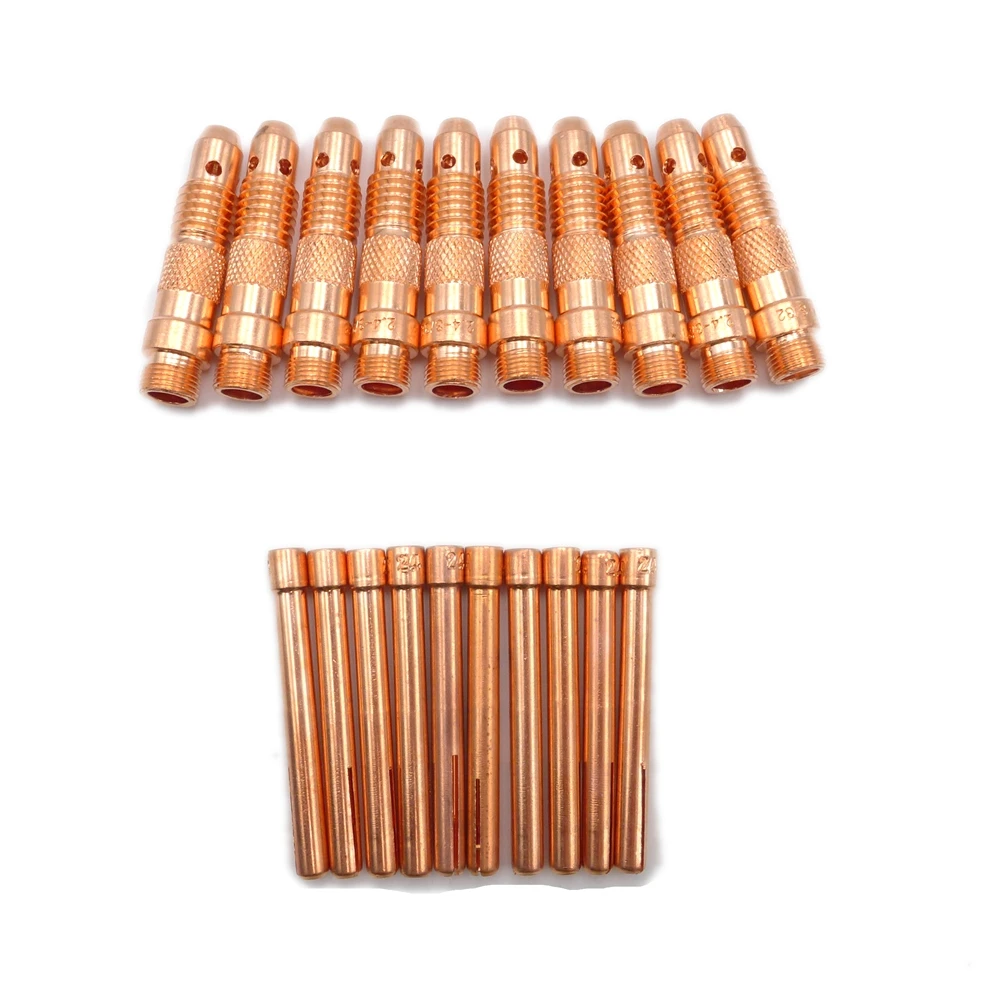 20 шт., расходные материалы для горелки постоянного тока с аргоновым инвертором WP17 18 26, вольфрамовая цанга TIG и цанга 1,6 мм/2,0 мм/2,4 мм/3,2 мм