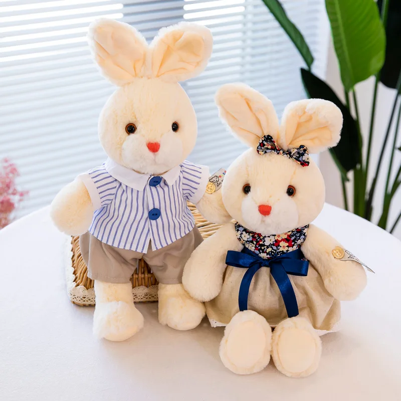 

Free ship cartoon plaid skirt rabbit doll cute comfort baby soft plush christmas toy for car stuffed toys girl birthday gift