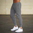 Брюки мужские спортивные из полиэстера, Брендовые повседневные штаны для фитнеса, тренировок, бега
