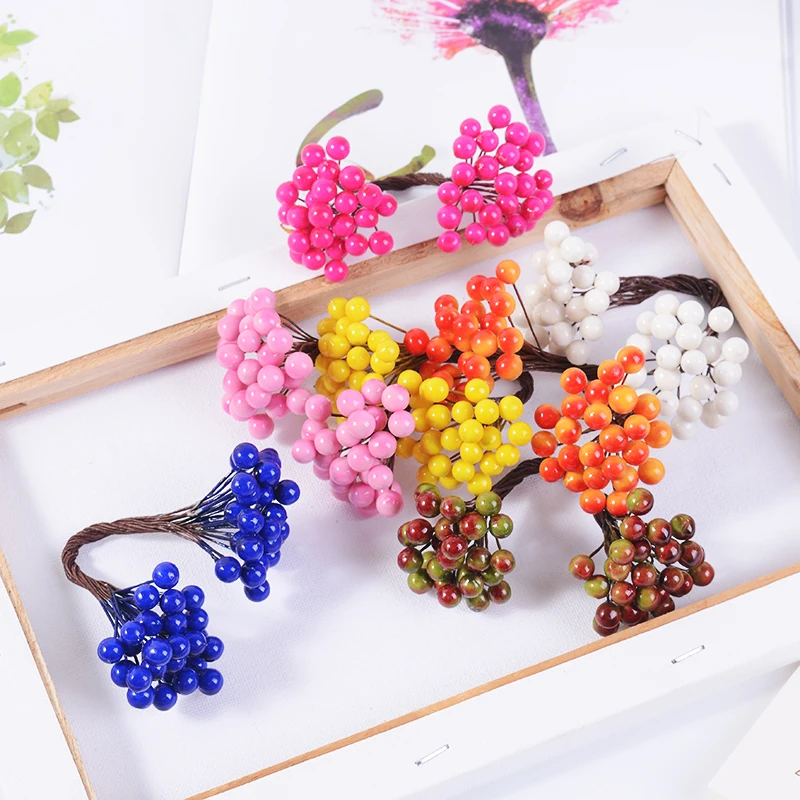 25 шт./лот тычинки с двойной головкой искусственные цветы для рукоделия домашний