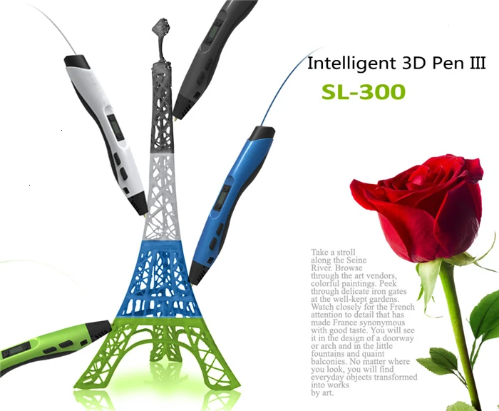 SUNLU 3D ручка SL-300 Регулируемая температура детей каракули ручка с светодиодный Экран Поддержка PLA/ABS нити