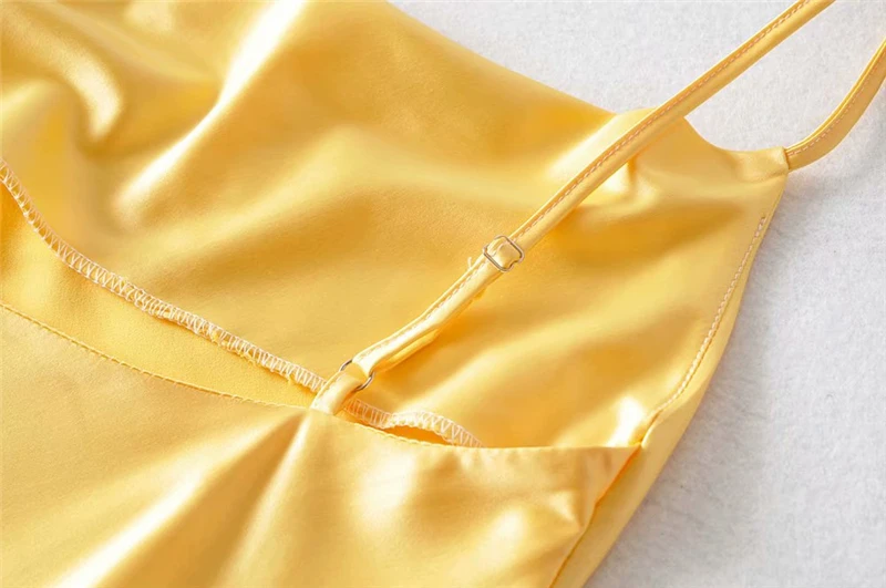 Vintage chic women sleeveless beach strapless mini dresses Ladies Summer satin happie dress vestidos