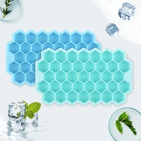 37 cell honeycomb shape silicone ice cubetrays mold diy silicone ice cube mold with lids ice cream party cold drink bar tools