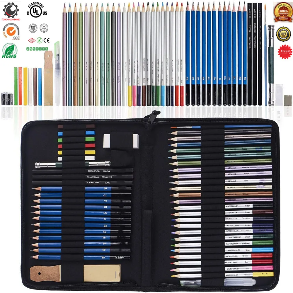Ed Pencils Set,drawing Pencils And Sketching Kit,complete Artist Kit,graphite Pencils,water-soluble Color Drawing