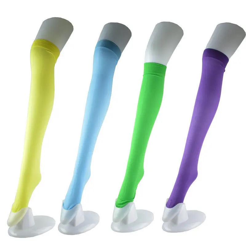 

15 пар пикантных чулок ярких цветов до бедра косплей женские чулки для ночного клуба эластичный клоун фотореквизит