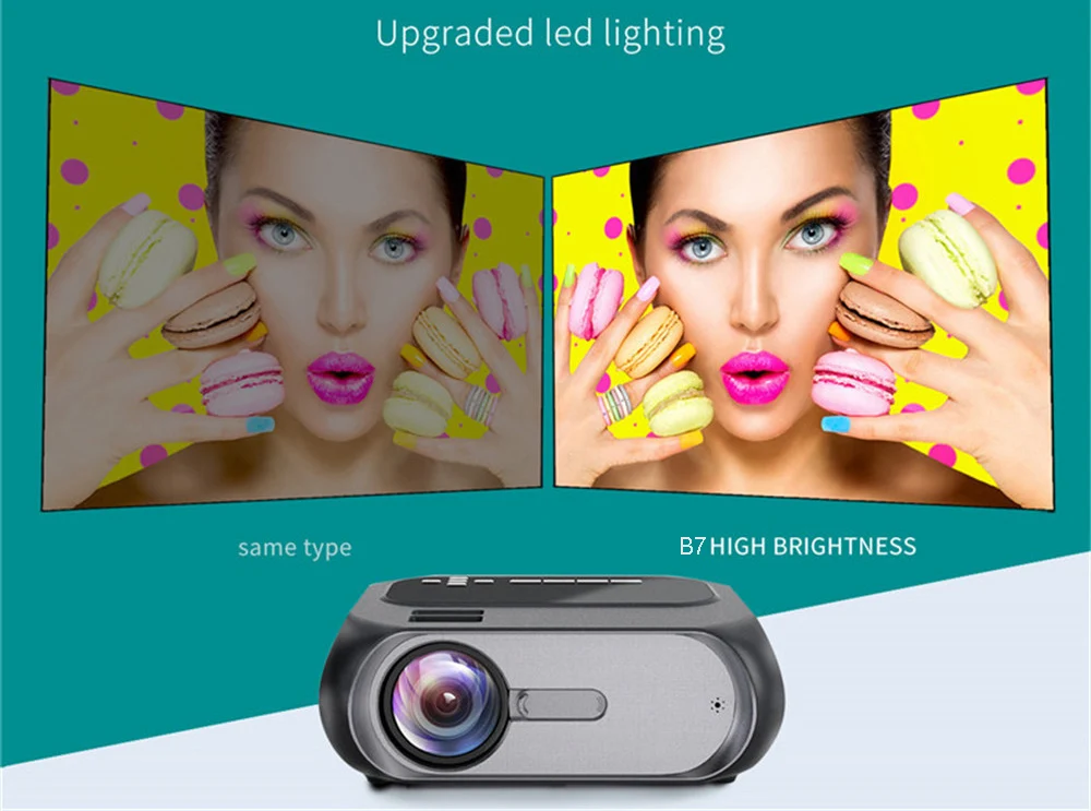 Светодиодный умный портативный мини проектор WZATCO B7 Android 9 0 Wi Fi HD I поддержка Full 1080p