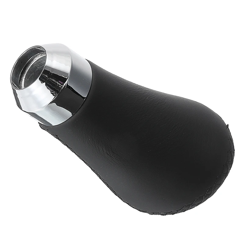 

1pc 5 Speed Car Gear Shift Knob Head Black Stitche PU Leather Manual Shifter Lever Stick with Screws Install Tools