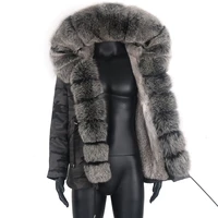 winter men parka casual real rabbit fur jacket raccoon fur hooded men coat oversized overcoat waterproof