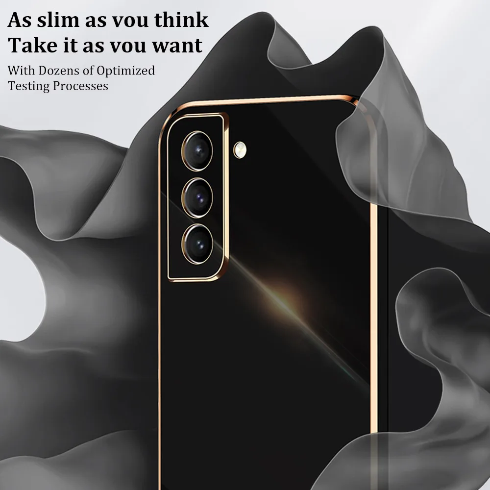 anti knock plated phone case for samsung s21 ultra plus s20 fe full cover case for samsung s22 ultra plus shockproof thin coque free global shipping