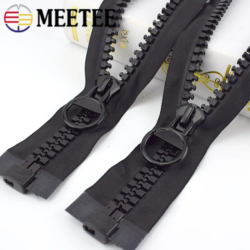 Meetee 2 шт 60-120 см 8# Смола двусторонний на молнии пуховик на молнии DIY длинная одежда Двухсторонний Слайдер ручной Швейные материалы ZA004
