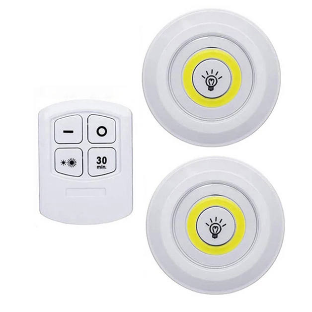 1 controller 2 lamp Светодиодный светильник с регулируемой яркостью на батарейках COB Светодиодные шайбы, комплекты одежды, светильники с пультом дистанционного управления, шкаф для одежды ванная - Цвет: 1 controller 2 lamp