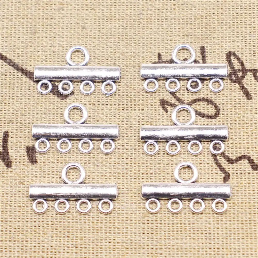 

Jewelry Making Charms earring connector 20pcs 22x13mm antique silver color line earring connector