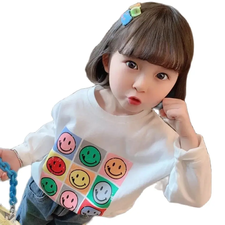 

VIDMID Girls spring pure cotton long sleeve T-shirt new baby girl top children's clothes kids girls cartoon t-shirts P5164