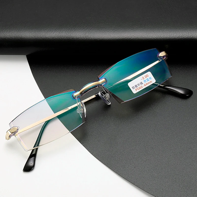 Роскошные квадратные очки для чтения без оправы пресбиопические Обрезанные