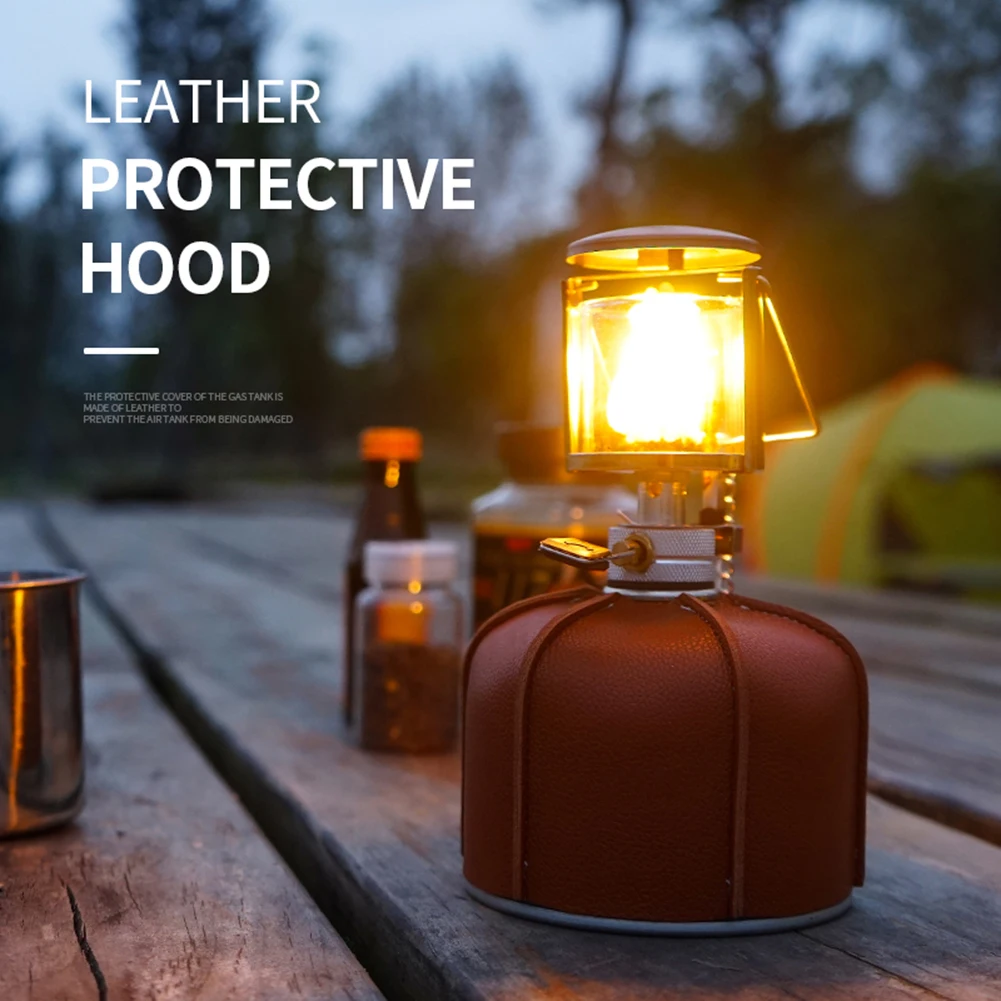 

Camping Gas Tank Leather Case 450/230g Gas Canister Protective Cover Durable Canister Cover Bag Fuel Cylinder Storage Bag