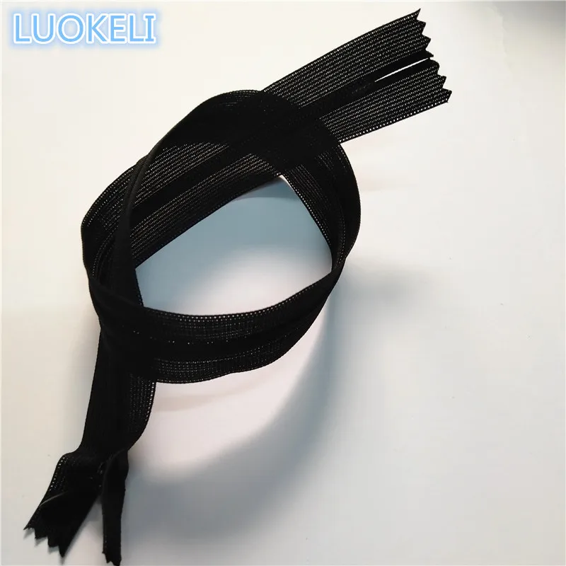Black 30 см(12 дюймов) 10 штук 3# шелк скрытая молния пользовательский процесс шитья многоцветная опционально - Цвет: Black