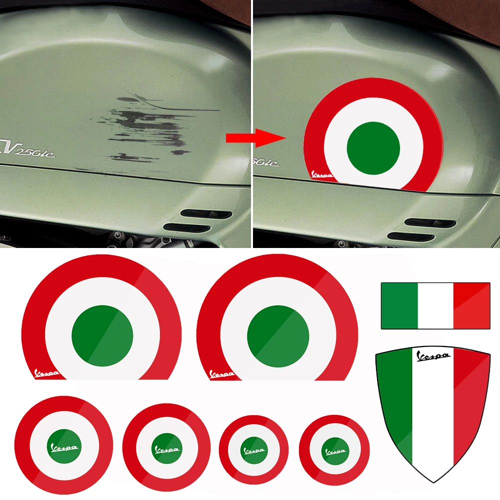 

Motorcycle Decal Italy Flag Stickers Case for PIAGGIO VESPA GTS GTV LX LXV SPRINT PRIMAVERA 50 125 150 200 250 300 300ie Decals