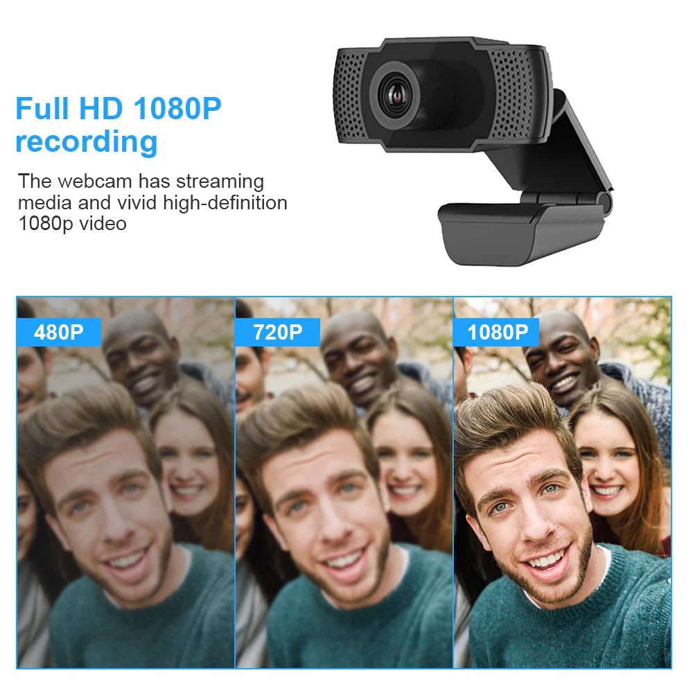 Широкоугольная USB веб камера 1080P/720P USB2.0 без привода с микрофоном для ноутбука