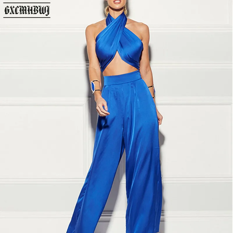 

Женский Атласный Костюм с открытыми плечами Gxcmhbwj, однотонный костюм на бретельках с открытыми плечами и шеей, одежда для улицы