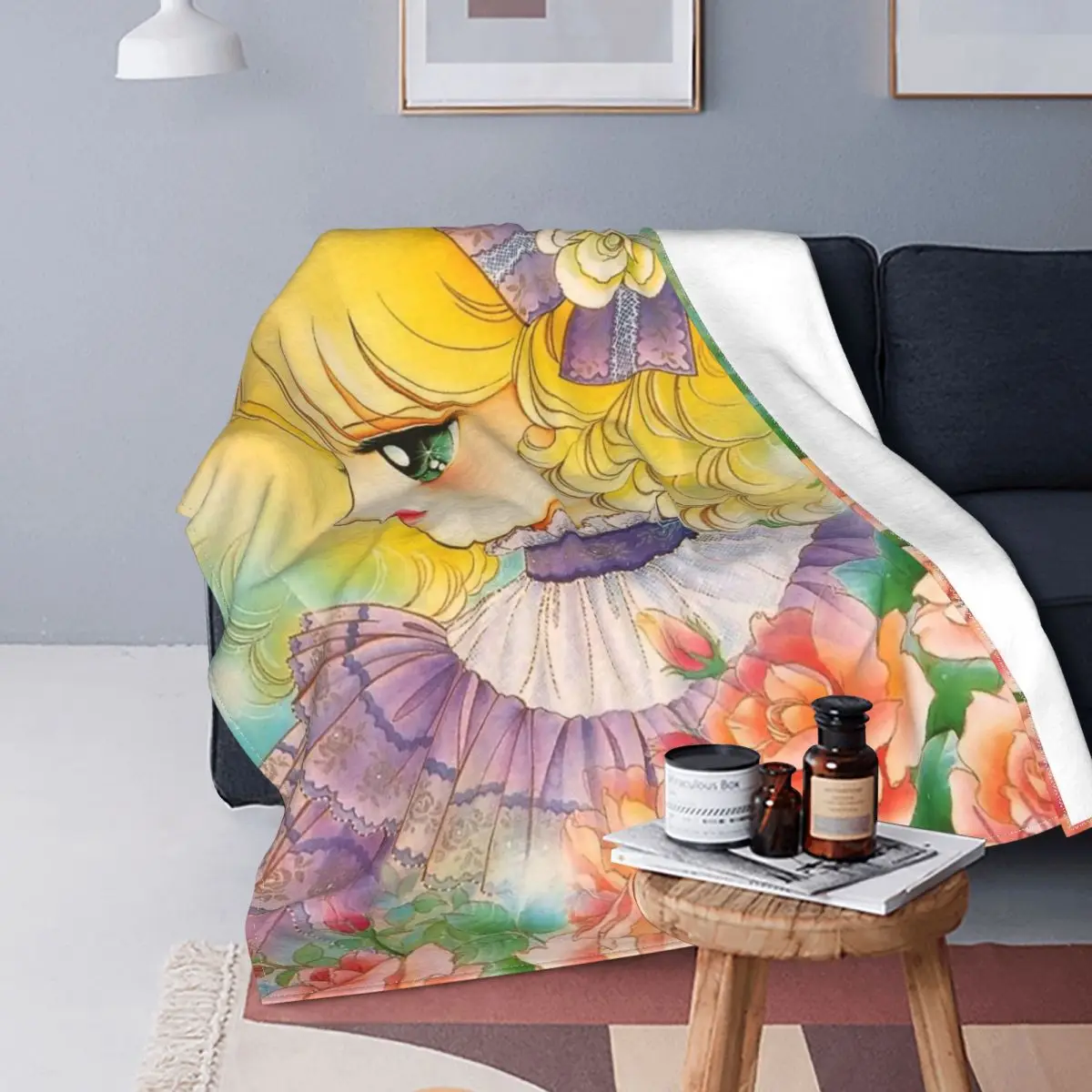 

Candy Candy Japanese Anime Blankets Flannel Spring/Autumn Anni 80 Cult Color Art Soft Throw Blankets for Home Office Quilt