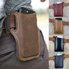 Мужская кожаная винтажная сумка на пояс, чехол для телефона с зажимом для ремня, дорожный походный кошелек
